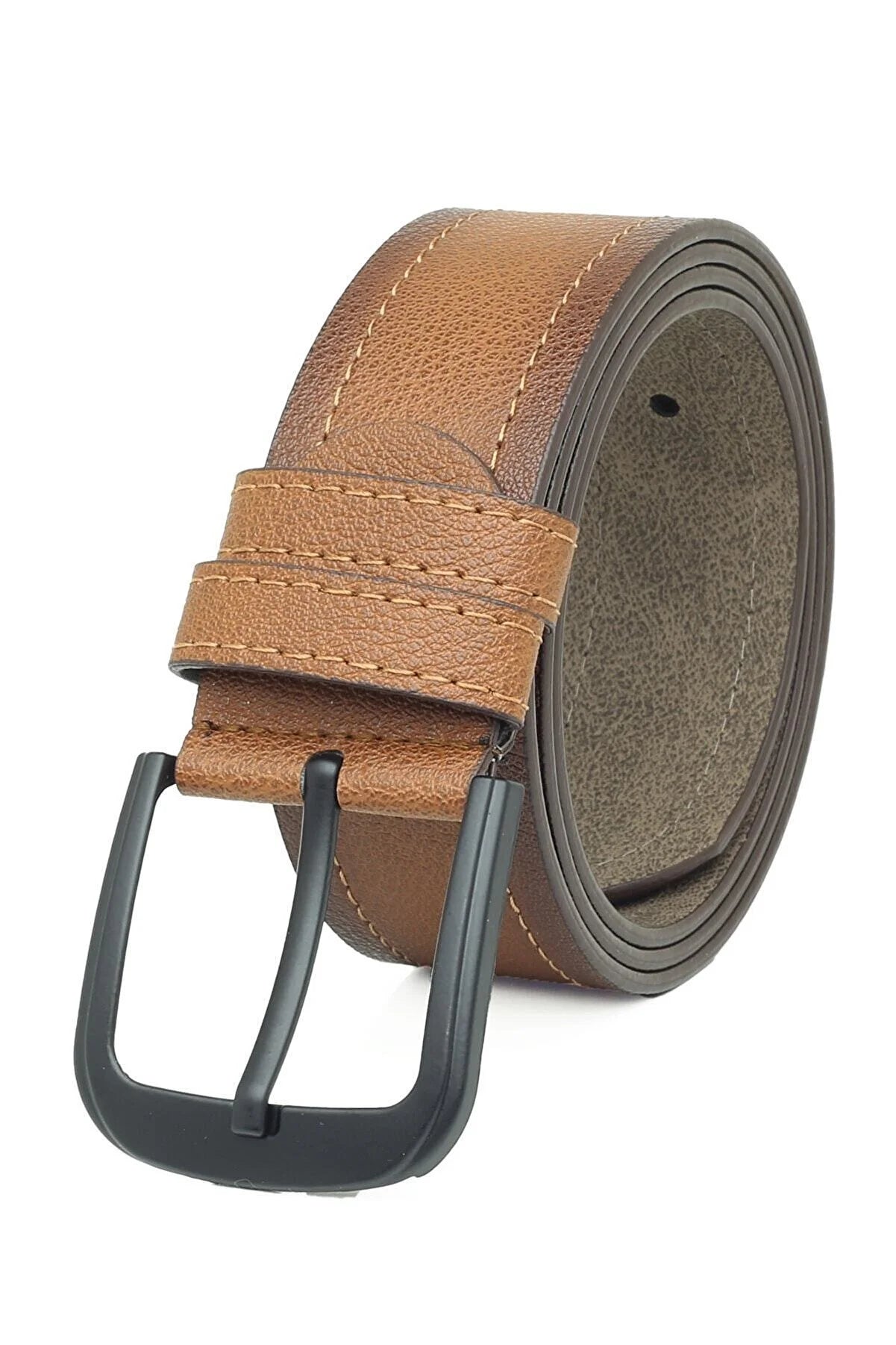 3 Pieces Men's Belt Set Suitable for Denim and Canvas - Classic Black Faux Leather