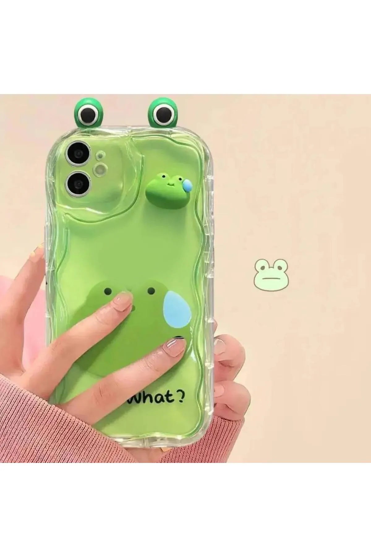Compatible with iPhone 11 - Cute Cartoon Eared Toy Design Transparent Silicone Case with Camera Protection - Green