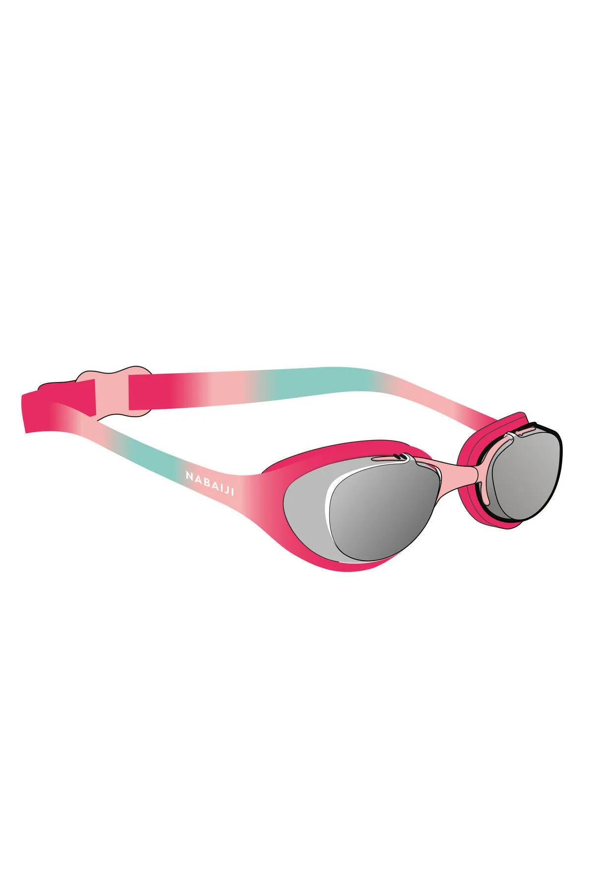 Nabaiji Swimming Goggles - Size S - Transparent Lenses - Pink - 100 Xbase Dye