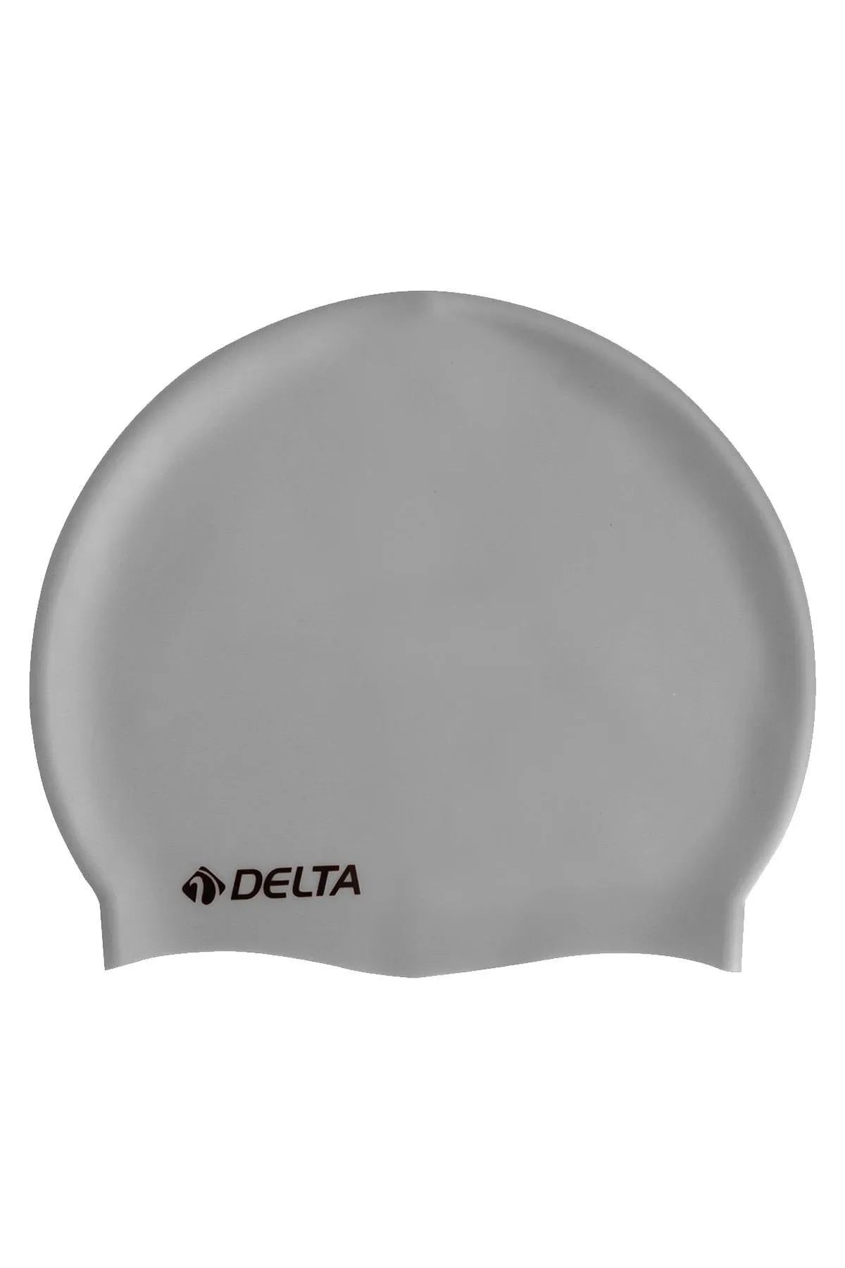 Silicone Bone Deluxe Swim Cap - Solid Gray for Pool and Sea | Ideal for Braids, Dreadlocks, and Long Hair | Includes Free Ear Plugs and PVC Storage Bag