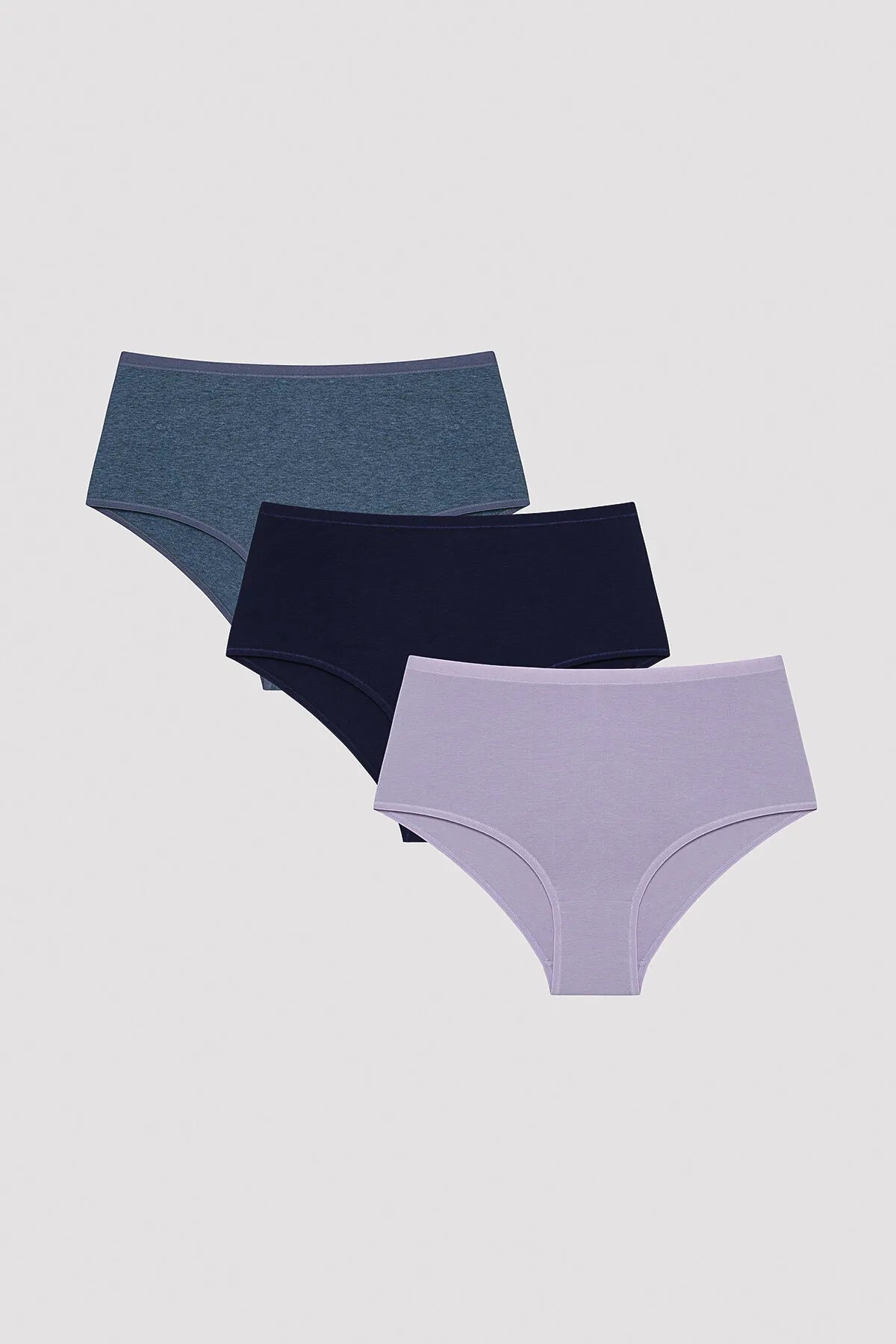 Indigo Night Multicolored 3-Piece High Waist Bikini Underwear Set for Women