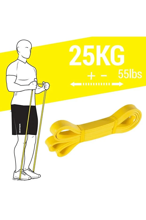 Corength Resistance Band 25 kg Training Band - Medium-Hard, Yellow, Ideal for Fitness, Yoga, and Physical Therapy