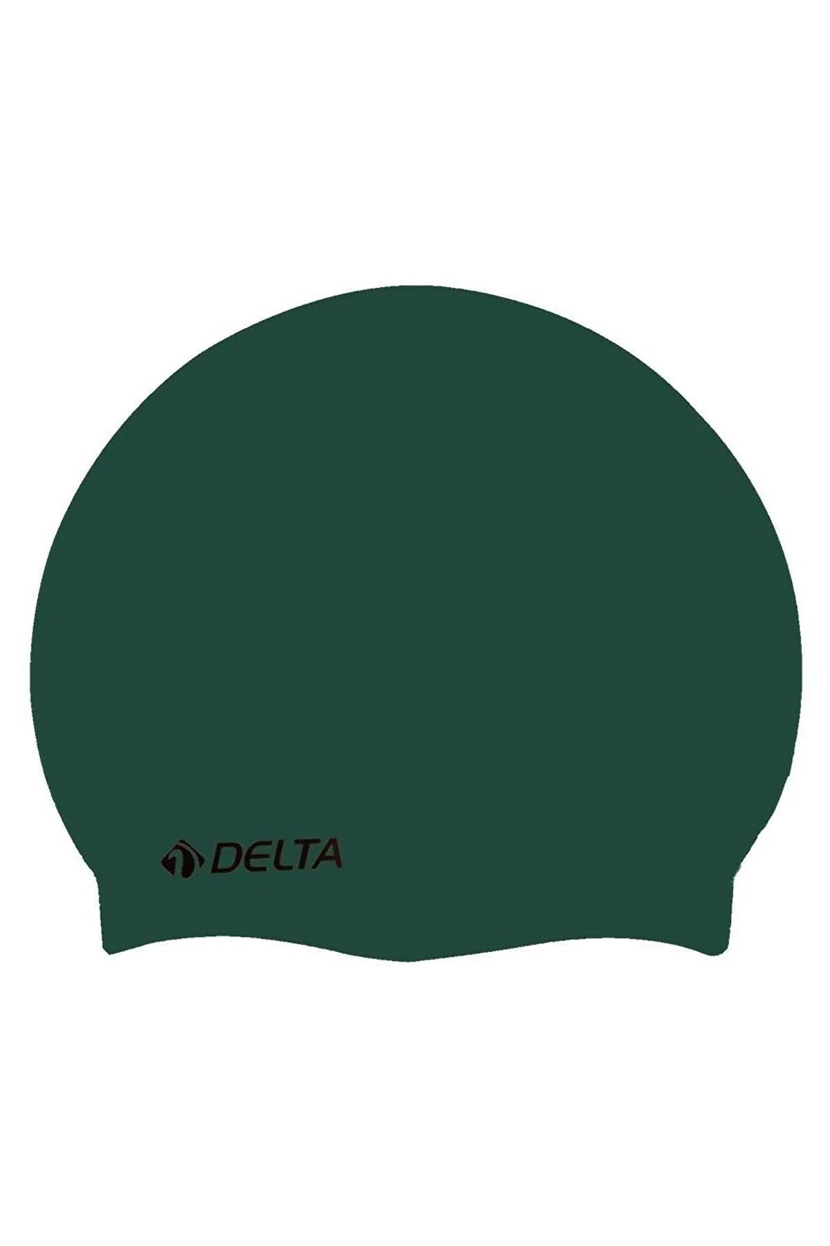 Silicone Bone Deluxe Swim Cap - Solid Green for Pool and Sea | Ideal for Braids, Dreadlocks, and Long Hair | Includes Free Ear Plugs and PVC Storage Bag