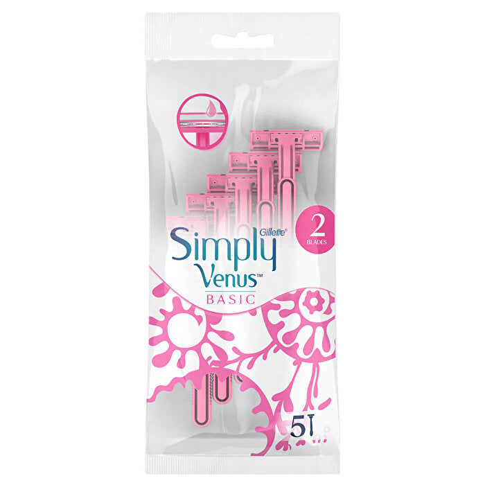 Simply Venus Basic Women's Razor with 2-Blade Pivoting Head for a Smooth and Silky Shave