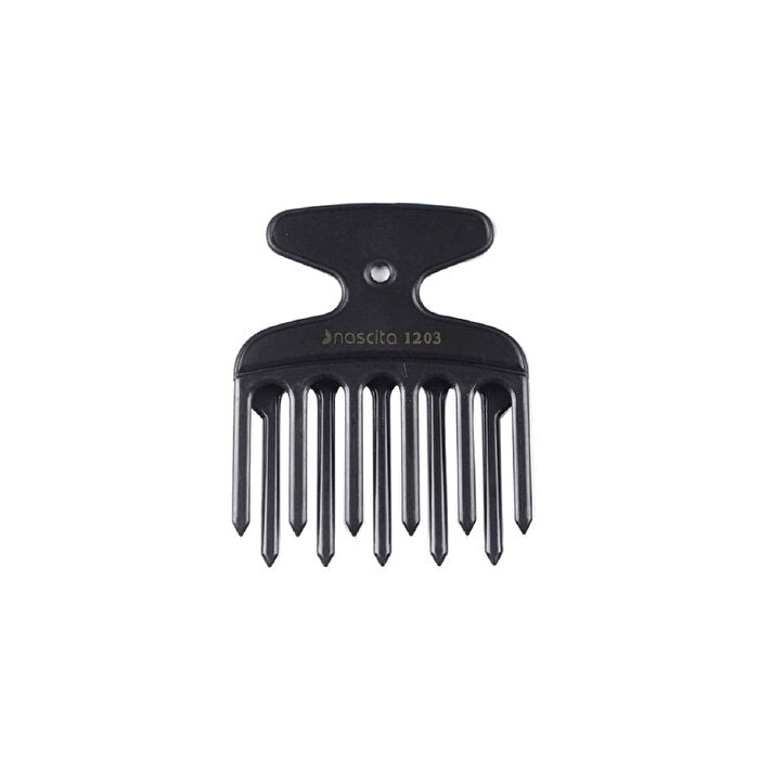 Nascita Afro Comb - Ionic Wide-Spaced Teeth Detangling Handle Comb for Natural Textured Hair - Pain-Free Hair Accessories for Women and Girls - Durable, Professional, and Everyday Use - Black